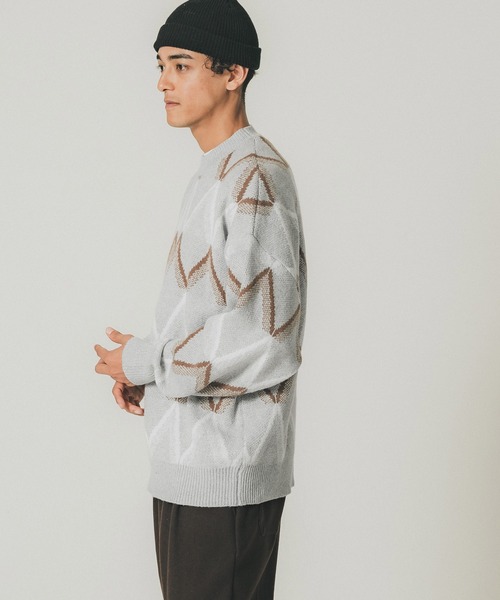 coca(coca)(コカ)の「メンズジオメパターン柄ニットトレーナー(ニット/セーター・メンズ・A/B・M/L)」の6枚目の写真