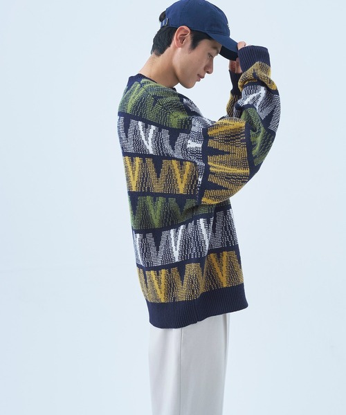 coca(coca)(コカ)の「メンズジオメパターン柄ニットトレーナー(ニット/セーター・メンズ・A/B・M/L)」の9枚目の写真