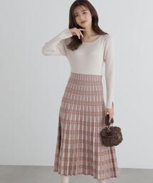 PROPORTION BODY DRESSING | チェックプリーツニットワンピース / 1213240016(ワンピース)