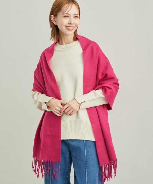 ROPE' PICNIC（ロペピクニック）の「アルガンオイル混カラーソリッドストール（ストール/ショール・レディース・ブルー/ブルー系その他4/キナリ/ブラック/ピンク系その他/ベージュ・FREE）」の6枚目の写真