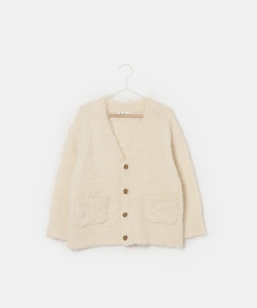 ROPE' PICNIC(ロペピクニック)の「【KIDS】リンクコーデ/シャギーVニットカーディガン(カーディガン/ボレロ・キッズ・キナリ/グリーン系その他・120/150/140/130/110)」の4枚目の写真