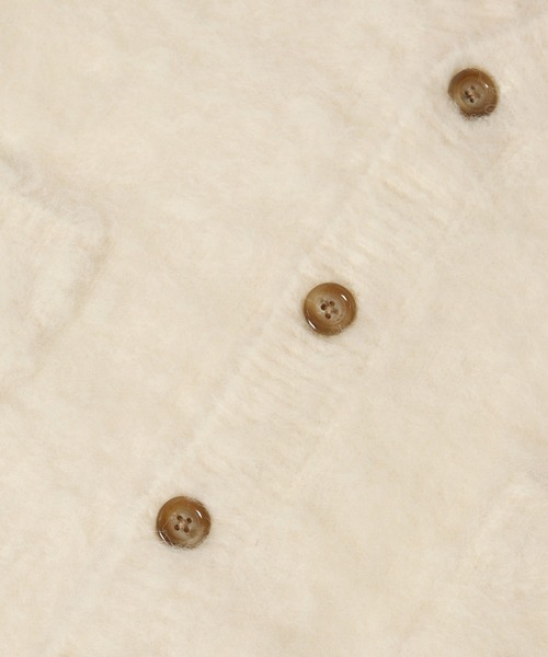 ROPE' PICNIC(ロペピクニック)の「【KIDS】リンクコーデ/シャギーVニットカーディガン(カーディガン/ボレロ・キッズ・キナリ/グリーン系その他・120/150/140/130/110)」の10枚目の写真