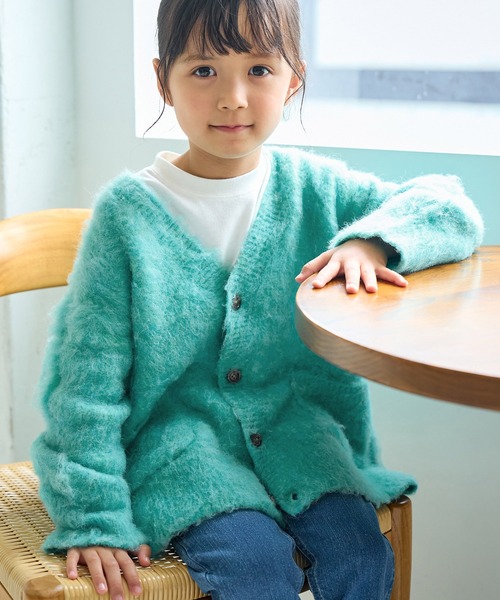 ROPE' PICNIC(ロペピクニック)の「【KIDS】リンクコーデ/シャギーVニットカーディガン(カーディガン/ボレロ・キッズ・キナリ/グリーン系その他・120/150/140/130/110)」の17枚目の写真