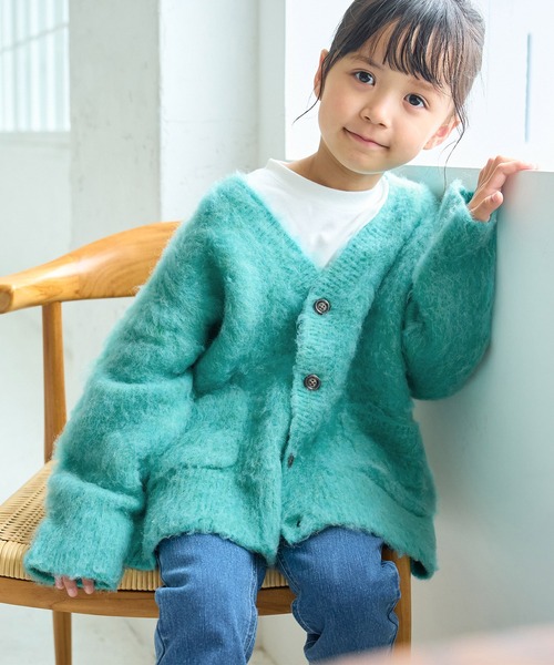 ROPE' PICNIC(ロペピクニック)の「【KIDS】リンクコーデ/シャギーVニットカーディガン(カーディガン/ボレロ・キッズ・キナリ/グリーン系その他・120/150/140/130/110)」の19枚目の写真