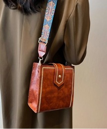 Burner | 【OKUOKU Recommend Select】ワイドショルダーベルト　スクエアショルダーバッグ　oku-bag-693660726183-15 Y(ショルダーバッグ)