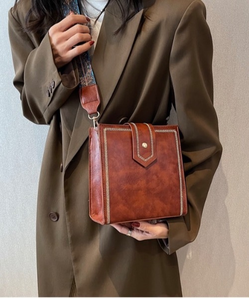 Burner（バーナー）の「【OKUOKU Recommend Select】ワイドショルダーベルト　スクエアショルダーバッグ　oku-bag-693660726183-15 Y（ショルダーバッグ・レディース・ブラック/ブラウン/ダークブラウン/ワイン・FREE）」の13枚目の写真