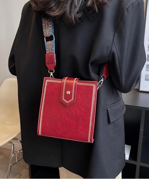 Burner（バーナー）の「【OKUOKU Recommend Select】ワイドショルダーベルト　スクエアショルダーバッグ　oku-bag-693660726183-15 Y（ショルダーバッグ・レディース・ブラック/ブラウン/ダークブラウン/ワイン・FREE）」の15枚目の写真