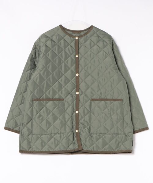 Traditional Weatherwear（トラディショナルウェザーウェア）の「ARKLEY MIDDLE A-LINE（ノーカラージャケット・レディース・ブラック/カーキ・34/36）」の2枚目の写真