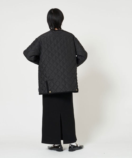 Traditional Weatherwear（トラディショナルウェザーウェア）の「ARKLEY MIDDLE A-LINE（ノーカラージャケット・レディース・ブラック/カーキ・34/36）」の8枚目の写真