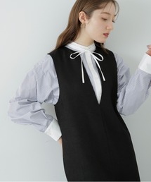 N.(N. Natural Beauty Basic) | ◆リボンタイ付バンドカラーシャツ(シャツ/ブラウス)