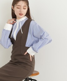 N.（N. Natural Beauty Basic） | ◆リボンタイ付バンドカラーシャツ(シャツ/ブラウス)