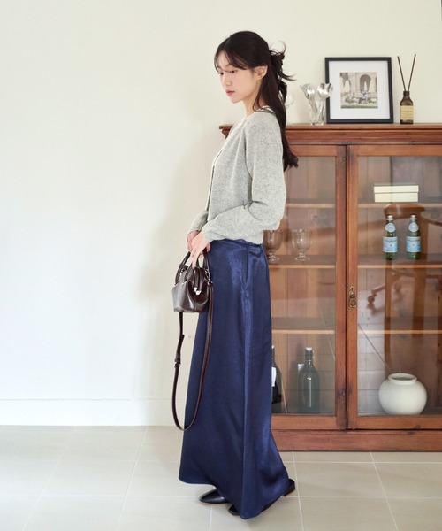 UNE MANSION(ユヌマンション)の「【2023F/W新作アイテム】フリルレースニットキャミソール&ニットカーディガンSET(セットアップ・レディース・ブラック/ブラウン/グレー・FREE)」の12枚目の写真