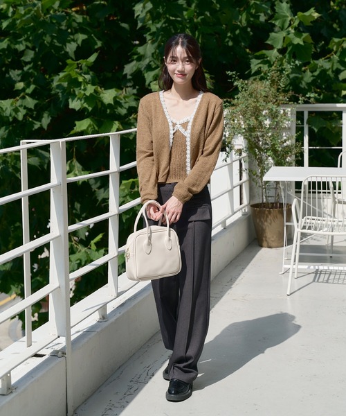 UNE MANSION(ユヌマンション)の「【2023F/W新作アイテム】フリルレースニットキャミソール&ニットカーディガンSET(セットアップ・レディース・ブラック/ブラウン/グレー・FREE)」の18枚目の写真