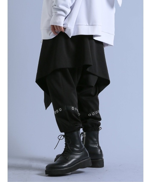 semantic design（セマンティックデザイン）の「セマンティックデザイン×PSYCHONATION スカート脱着 サルエルパンツ（その他パンツ・メンズ・ブラック/レッド/ホワイト×ブラック・LARGE/MEDIUM）」の4枚目の写真