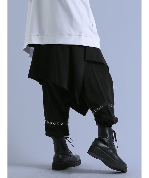 semantic design（セマンティックデザイン）の「セマンティックデザイン×PSYCHONATION スカート脱着 サルエルパンツ（その他パンツ・メンズ・ブラック/レッド/ホワイト×ブラック・LARGE/MEDIUM）」の6枚目の写真