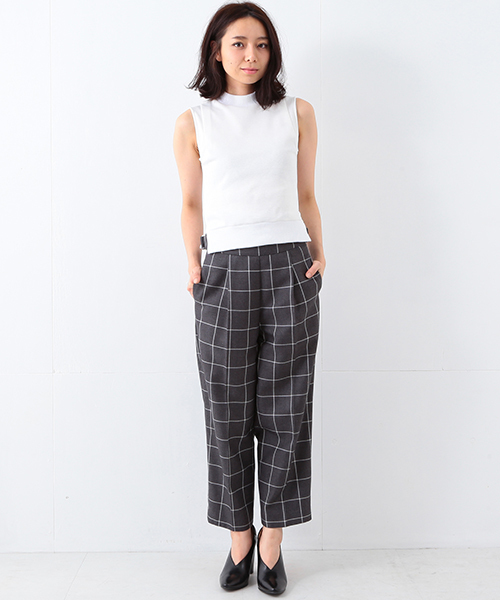 Ray BEAMS（レイビームス）の「Ray BEAMS / ウィンドペン ワイド パンツ（その他パンツ・レディース・グレー/ネイビー・1/0）」の16枚目の写真