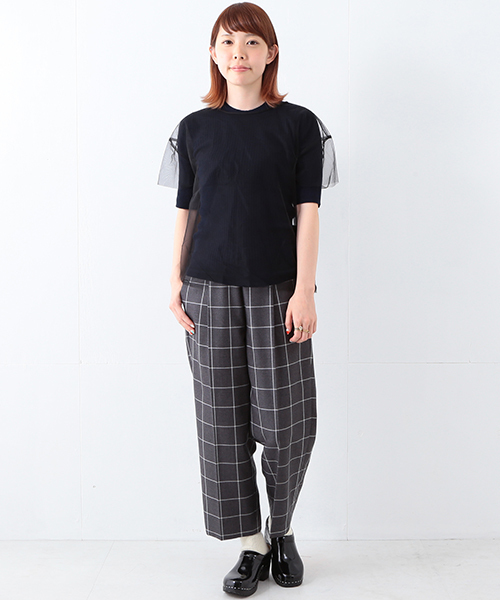 Ray BEAMS（レイビームス）の「Ray BEAMS / ウィンドペン ワイド パンツ（その他パンツ・レディース・グレー/ネイビー・1/0）」の17枚目の写真