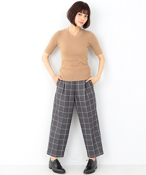 Ray BEAMS（レイビームス）の「Ray BEAMS / ウィンドペン ワイド パンツ（その他パンツ・レディース・グレー/ネイビー・1/0）」の13枚目の写真