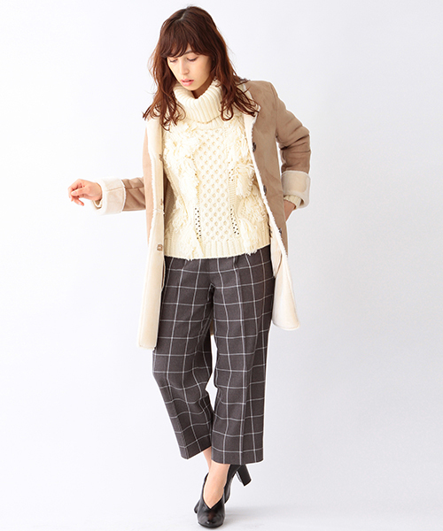 Ray BEAMS（レイビームス）の「Ray BEAMS / ウィンドペン ワイド パンツ（その他パンツ・レディース・グレー/ネイビー・1/0）」の18枚目の写真