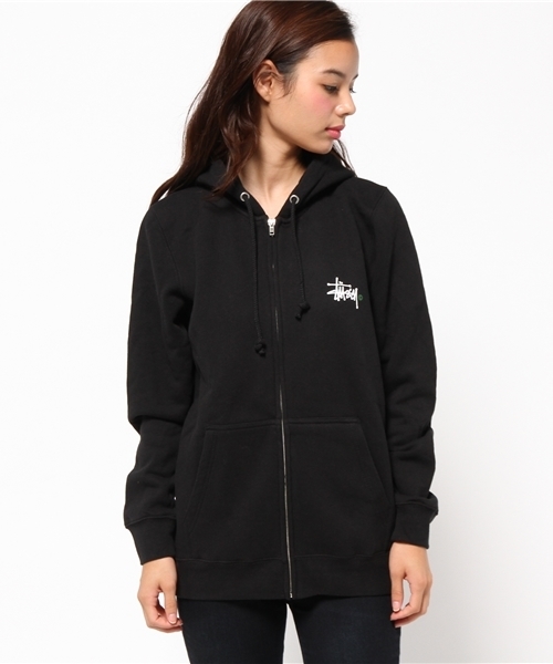 Stussy Women（ステューシーウィメン）の「Basic Logo（パーカー・レディース・ブラック/ホワイト/ヘザ－グレー・SMALL/MEDIUM）」の4枚目の写真