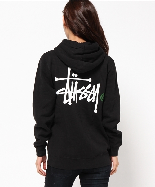 Stussy Women（ステューシーウィメン）の「Basic Logo（パーカー・レディース・ブラック/ホワイト/ヘザ－グレー・SMALL/MEDIUM）」の6枚目の写真