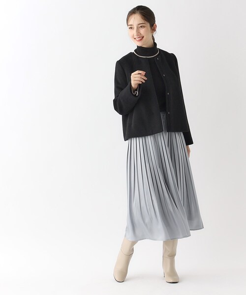 index（インデックス）の「◆≪S-LLsize≫ バイカラータートルネック フレアスリーブニット【洗濯機洗い可】（ニット/セーター・レディース・ダークブラウン系4/ブラック系4/ホワイト系7・40/38/36/42）」の6枚目の写真