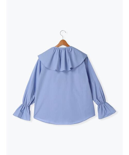 Lugnoncure（ルノンキュール）の「襟フリル前開きブラウス（シャツ/ブラウス・レディース・ブラック/オフホワイト/ブルー・F）」の21枚目の写真