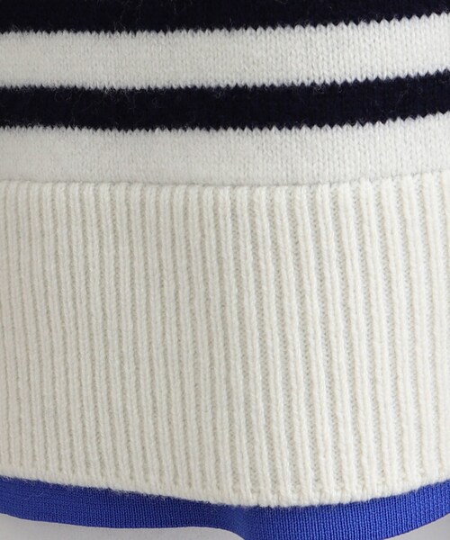 INDIVI（インディヴィ）の「◆【ウール混／ボーダー柄】チュニックニット（ニット/セーター・レディース・ブラック/グレー系4/オフホワイト/ブルー/ホワイト系5・05/34/38/13/19/15 ）」の16枚目の写真