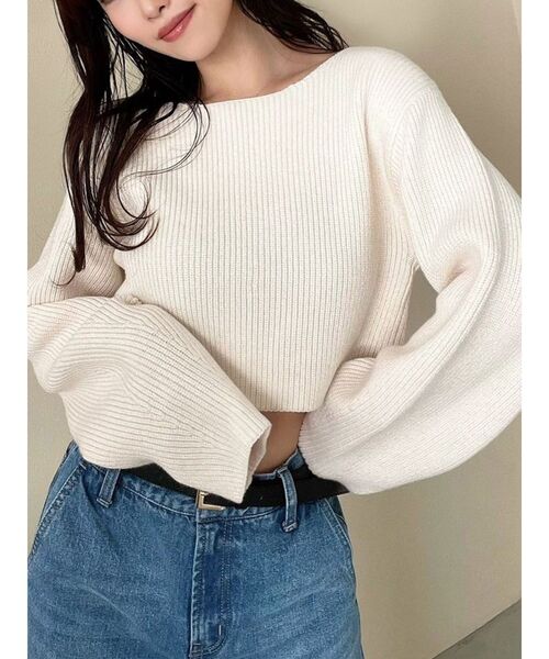 RESEXXY(リゼクシー)の「ルーズニットトップス(ニット/セーター・レディース・ピンク/アイボリー/ブルー・FREE)」の2枚目の写真