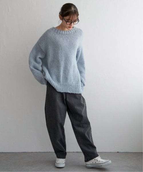 LBC（エルビーシー）の「モヘヤタッチオーバサイズニット（ニット/セーター・レディース・オフホワイト/ブルー/ピンク・M）」の12枚目の写真