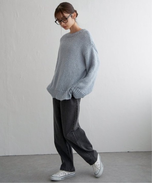 LBC（エルビーシー）の「モヘヤタッチオーバサイズニット（ニット/セーター・レディース・オフホワイト/ブルー/ピンク・M）」の13枚目の写真