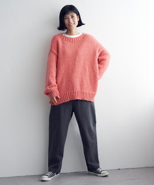 LBC（エルビーシー）の「モヘヤタッチオーバサイズニット（ニット/セーター・レディース・オフホワイト/ブルー/ピンク・M）」の21枚目の写真