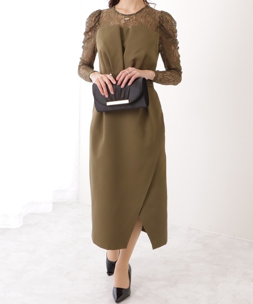 Lace Ladies(レースレディース)の「サテン タック ビジュー付き クラッチ バッグ(クラッチバッグ・レディース・グレー/アイボリー/ブラック・FREE)」の7枚目の写真