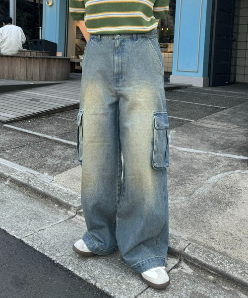 CIAOPANIC TYPY(チャオパニックティピー)の「【UNISEX】ワイドデニムカーゴパンツ/3サイズ展開(カーゴパンツ・メンズ・ブラック/サックスブルー/ブルー/インディゴブルー/ベージュ・MEDIUM/LARGE/SMALL)」の21枚目の写真