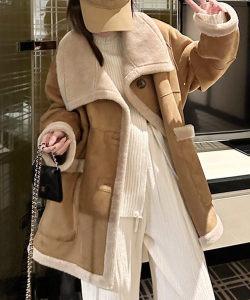 リバーシブル ムートンボアコート（ZARA おとなしい リバーシブル  