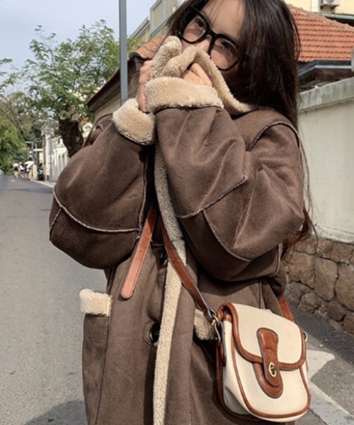 セール】2way リバーシブルムートンボアジャケット（ブルゾン）｜Sibra