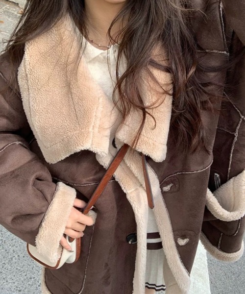 セール】2way リバーシブルムートンボアジャケット（ブルゾン）｜Sibra