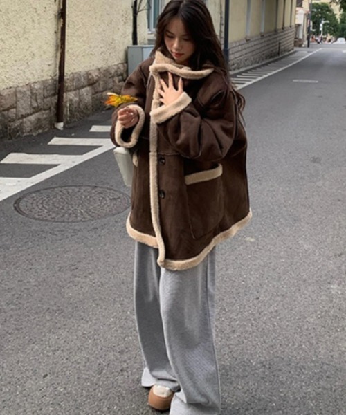 セール】2way リバーシブルムートンボアジャケット（ブルゾン）｜Sibra