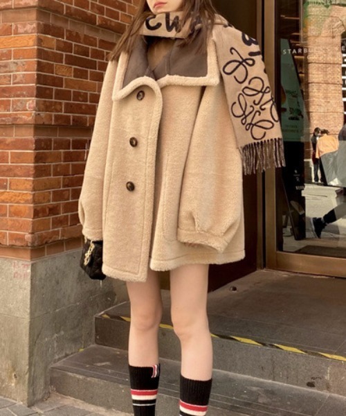 セール】2way リバーシブルムートンボアジャケット（ブルゾン）｜Sibra