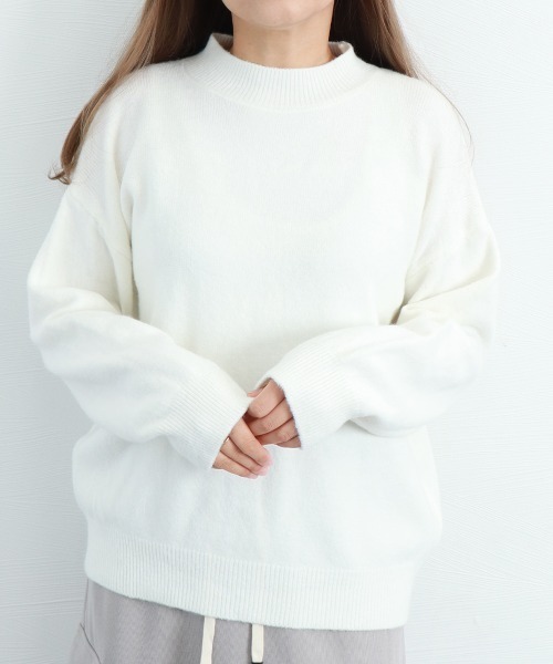 Miniministore(ミニミニストア)の「ニットセーター カラーニット 長袖 秋冬(ニット/セーター・レディース・ライトベージュ/ダークベージュ/ライトイエロー/イエロー/ホワイト/ピンク/パープル・FREE)」の12枚目の写真