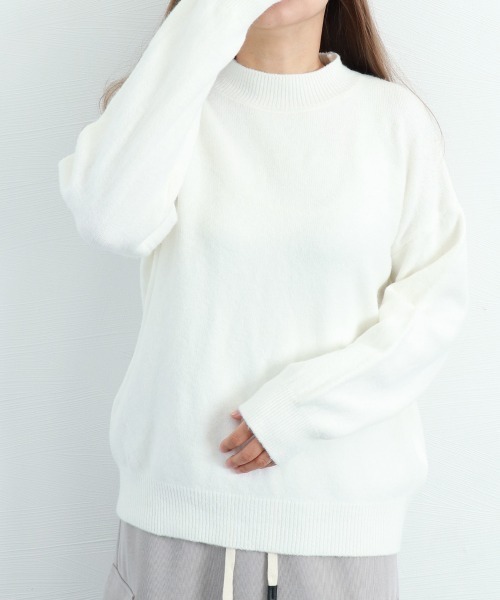 Miniministore(ミニミニストア)の「ニットセーター カラーニット 長袖 秋冬(ニット/セーター・レディース・ライトベージュ/ダークベージュ/ライトイエロー/イエロー/ホワイト/ピンク/パープル・FREE)」の14枚目の写真