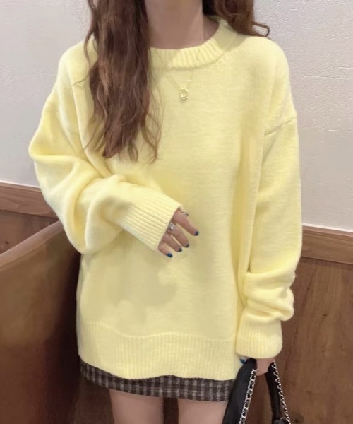 Miniministore(ミニミニストア)の「ニットセーター カラーニット 長袖 秋冬(ニット/セーター・レディース・ライトベージュ/ダークベージュ/ライトイエロー/イエロー/ホワイト/ピンク/パープル・FREE)」の19枚目の写真