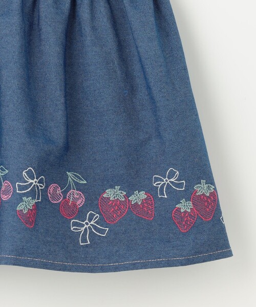 ANY(エニィ)の「【チェリーベリーシリーズ】フルーツ 刺繍 ジャンパースカート(スカート・キッズ・ネイビー系/ブルー系・100/130/120/110)」の20枚目の写真