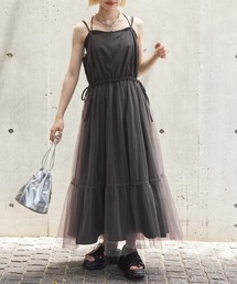 w closet | 【２WAY】チュールリバーシブルキャミワンピース(ワンピース)