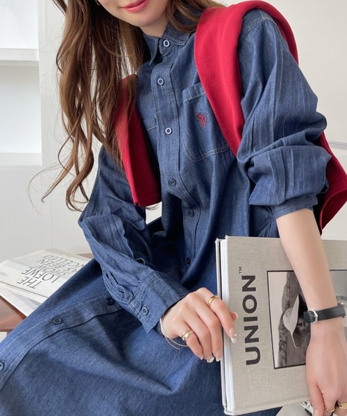 U.S. POLO ASSN.（ユーエスポロアッスン）の「U.S. POLO ASSN.デニムシャツワンピ（ワンピース・レディース・ダークネイビー/ブルー系その他・FREE）」の9枚目の写真