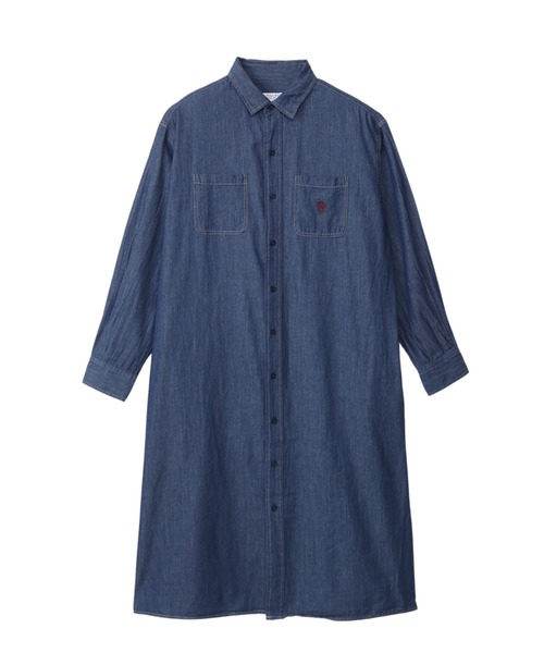LACOSTE デニムシャツワンピース38ウォッシュダークブルー LACOSTE デニムシャツワンピース38ウォッシュダークブルー