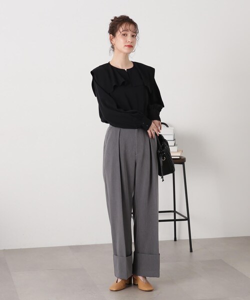 N.(N. Natural Beauty Basic)(エヌエヌナチュラルビューティーベーシック)の「◆【S Size Line】ロールアップワイドパンツ(その他パンツ・レディース・ブルー/グレー・SMALL/MEDIUM)」の6枚目の写真