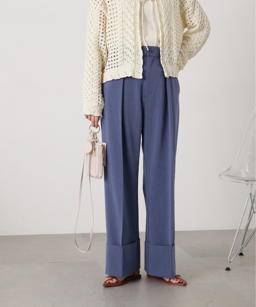 N.(N. Natural Beauty Basic)(エヌエヌナチュラルビューティーベーシック)の「◆【S Size Line】ロールアップワイドパンツ(その他パンツ・レディース・ブルー/グレー・SMALL/MEDIUM)」の2枚目の写真