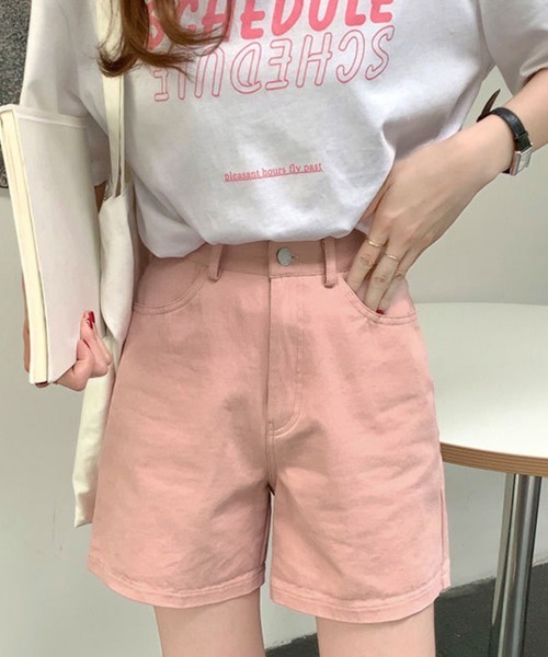 Miniministore(ミニミニストア)の「ハイウエスト カラーショートパンツ 韓国(チノパンツ・レディース・ダークグリーン/ピンク/ライトブルー/ブラック/オレンジ/ベージュ・L/S/M)」の5枚目の写真