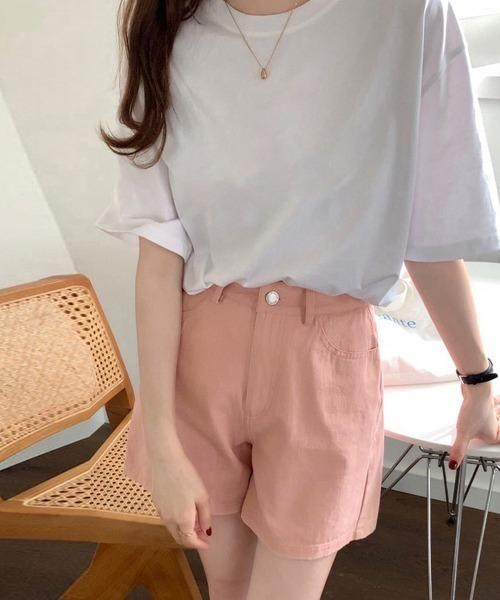 Miniministore(ミニミニストア)の「ハイウエスト カラーショートパンツ 韓国(チノパンツ・レディース・ダークグリーン/ピンク/ライトブルー/ブラック/オレンジ/ベージュ・L/S/M)」の9枚目の写真